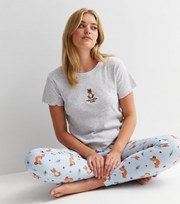 New Look Tall Light Grey Jogger Pyjama Set with Squirrel Logo